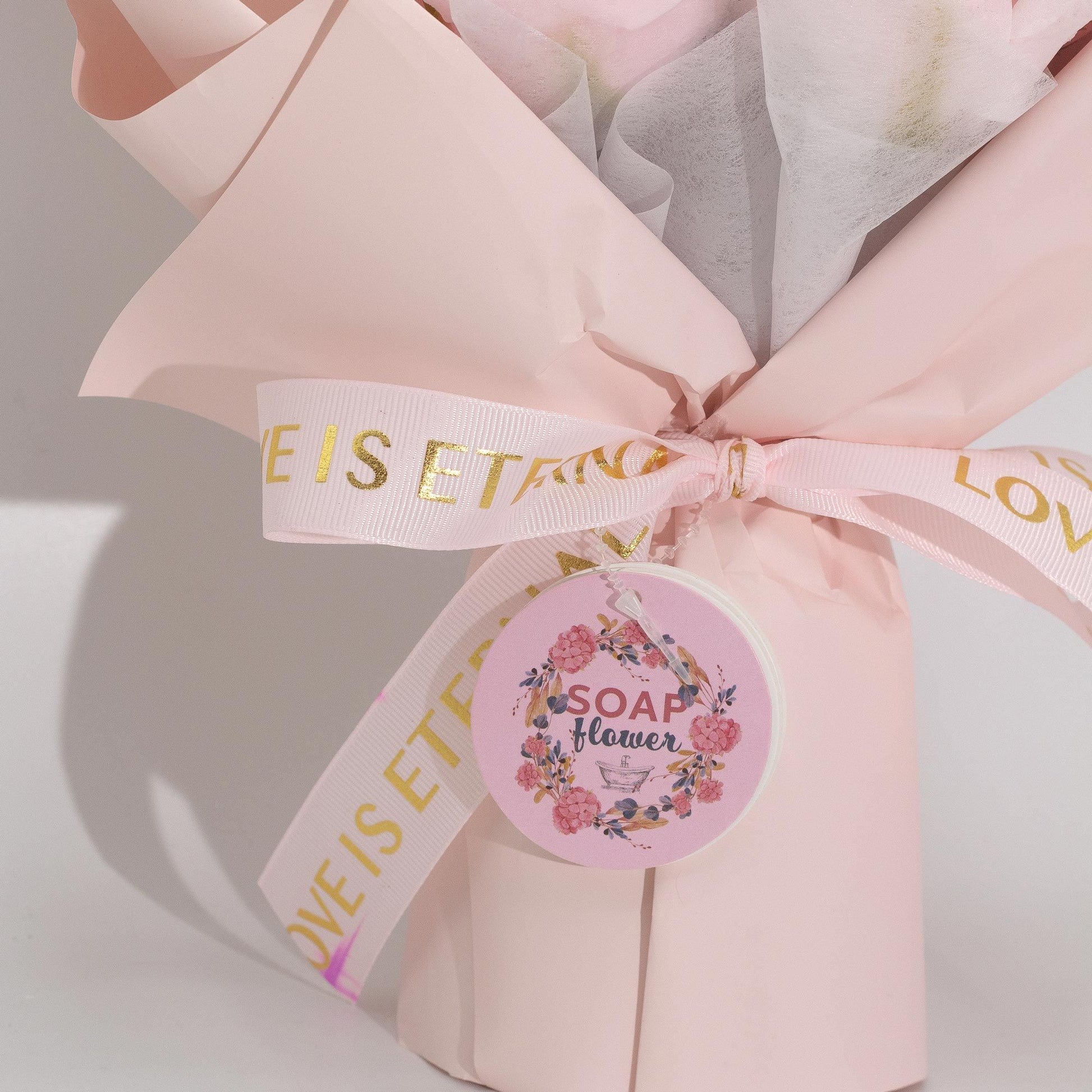 Large Pink Roses Bouquet - Love is Eternal - Gift Card