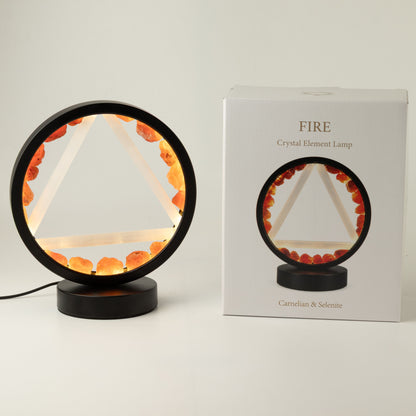 Gemstone Halo Lamp - Fire - Carnelian & Selenite
