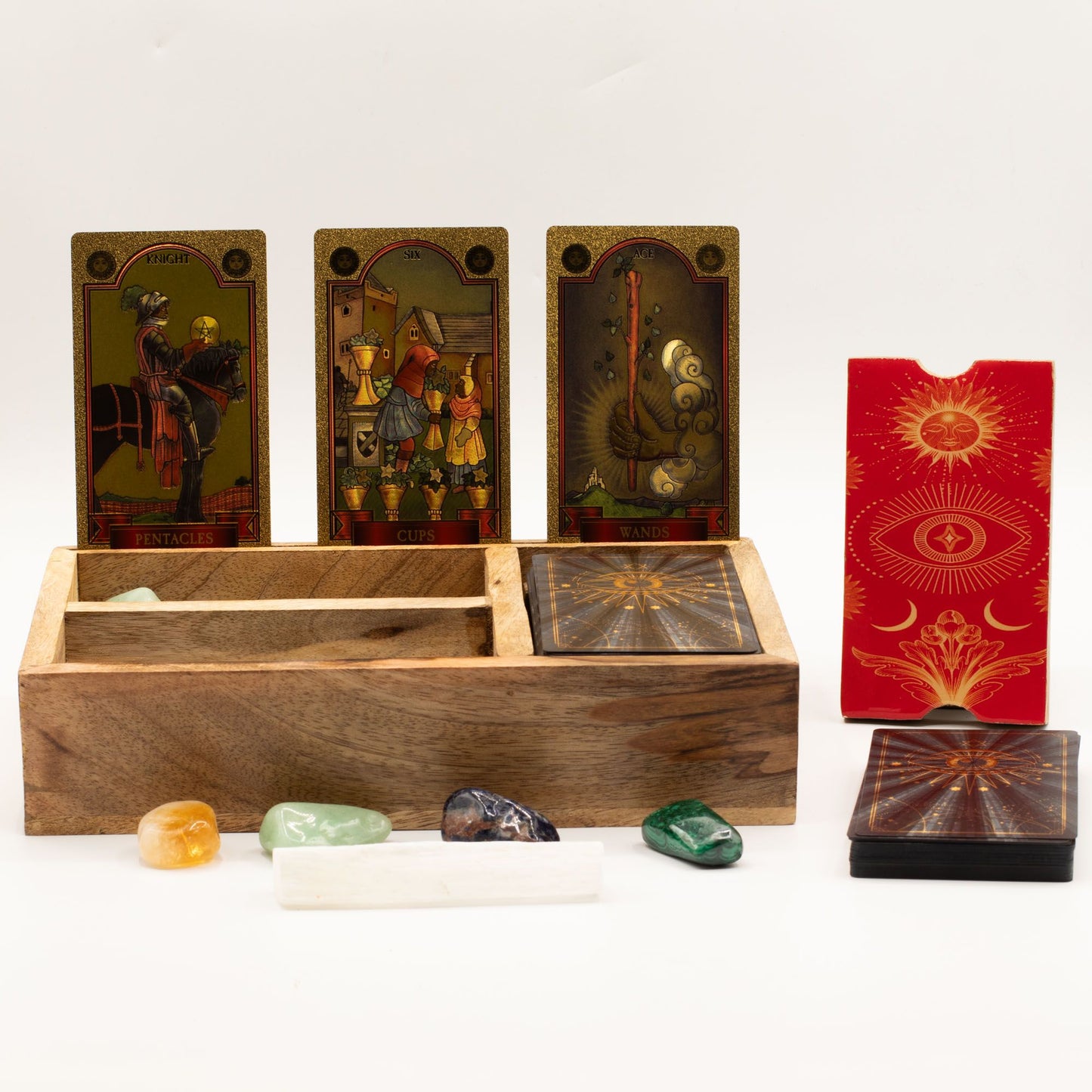 Three Section Tarot Box with Card Holder