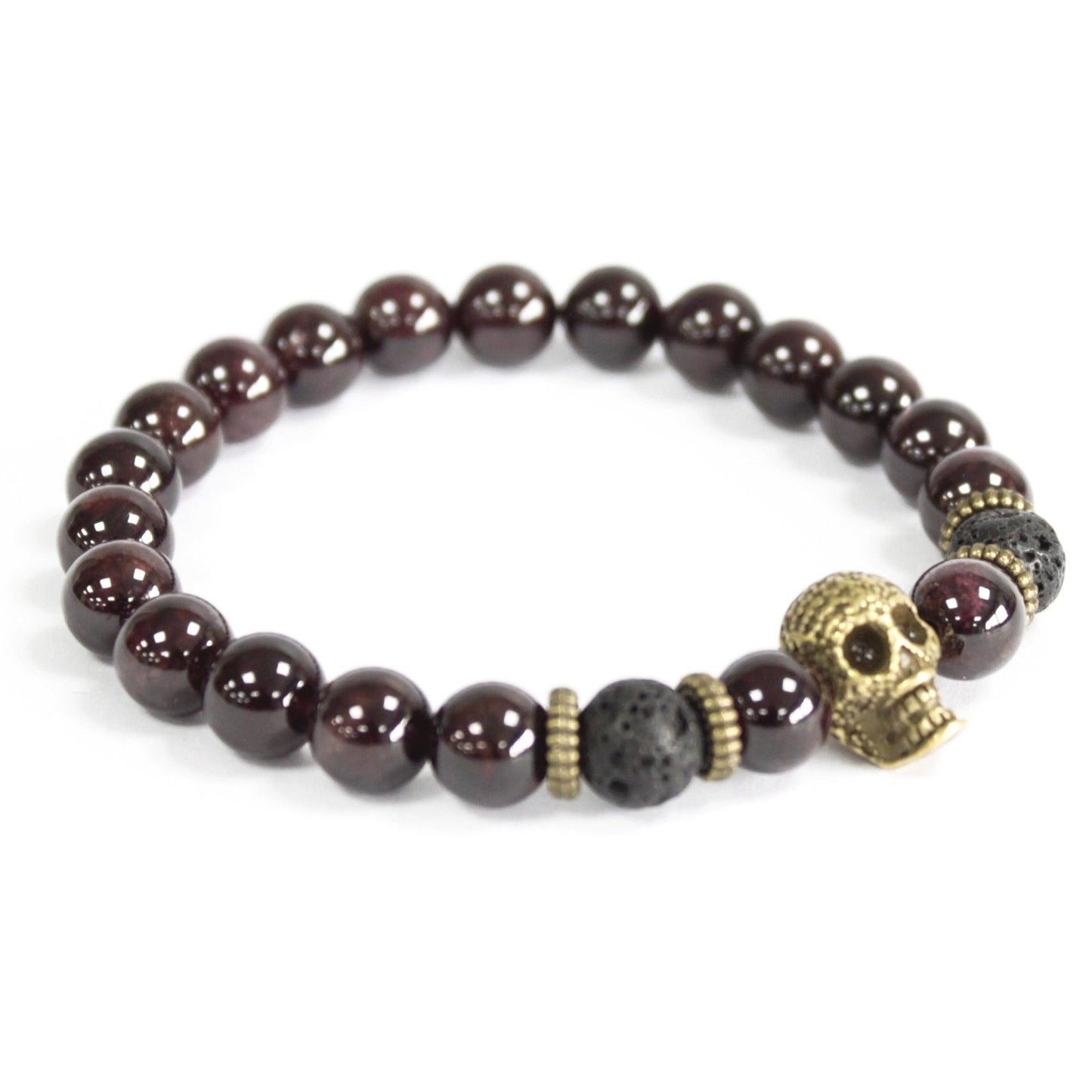 Bronze Skull Bloodstone Bracelet