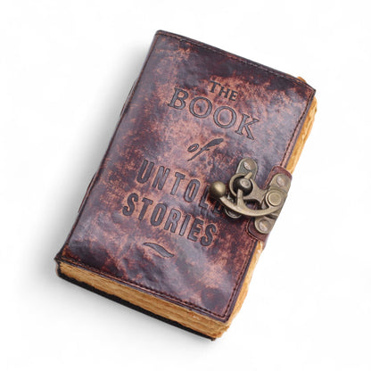Fat Deckled Leather Notebook – The Book of Untold Stories