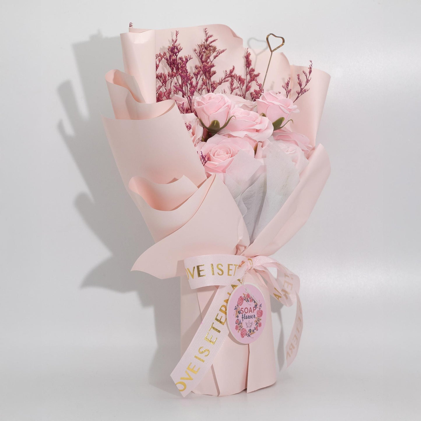 Large Pink Roses Bouquet - Love is Eternal - Gift Card