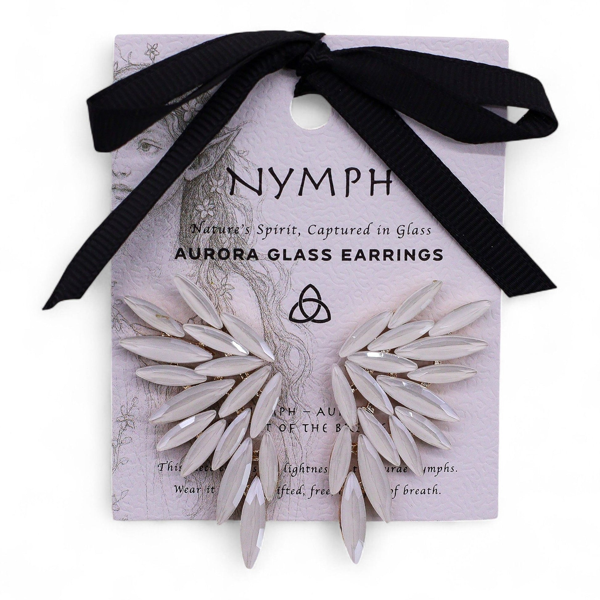 Pearl Vintage Glass Angel Wings Earrings Spiritual Boho Jewellery