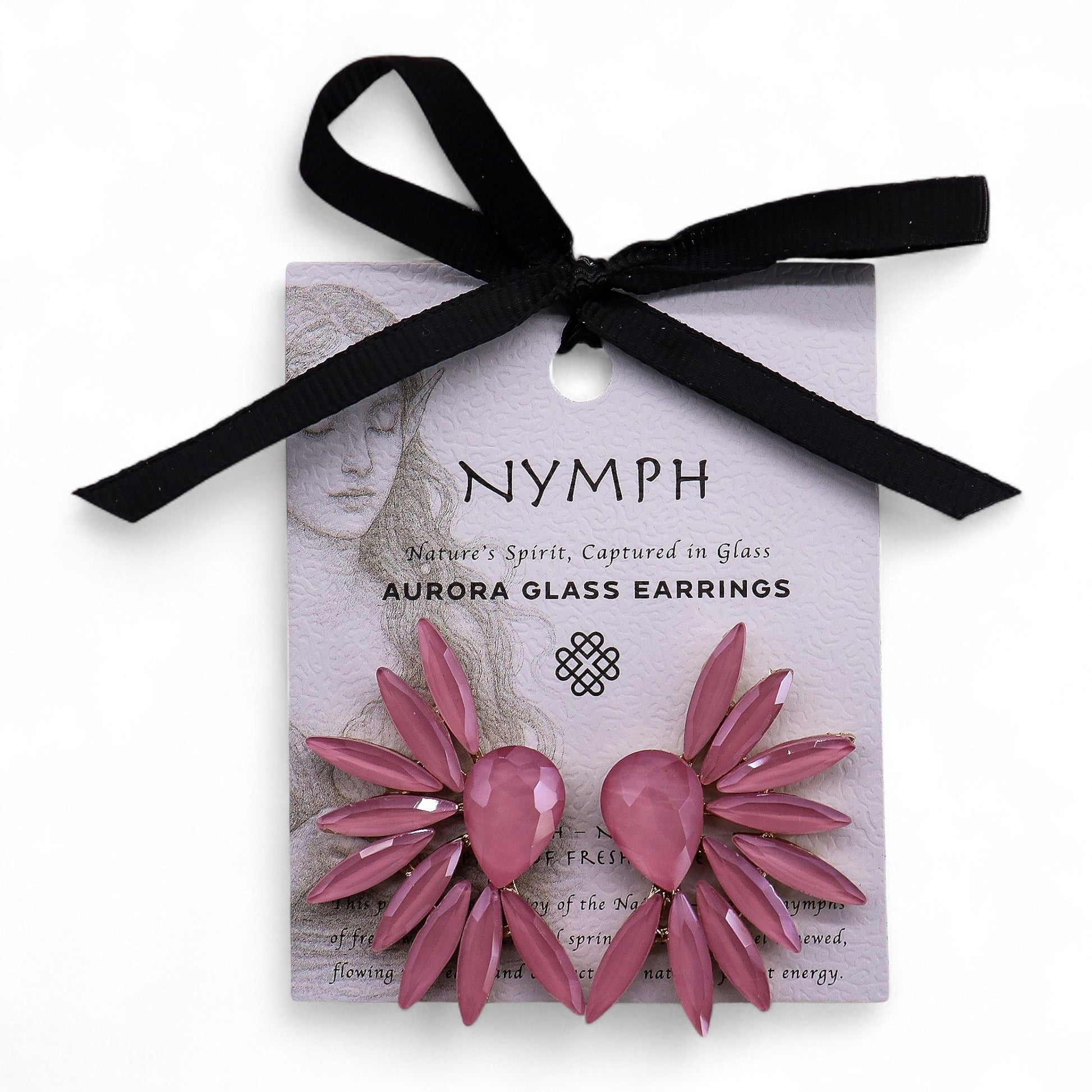 Soft Pink Vintage Glass Angel Wings Earrings Spiritual Boho Jewellery