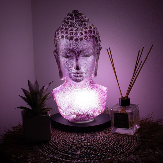 Lavender Buddha Bust Lamp