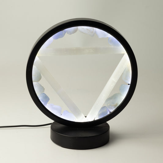 Gemstone Halo Lamp - Water - Aquamarine & Selenite