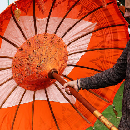 Bali Patio Parasol Garden Umbrella - Orange 1.5m