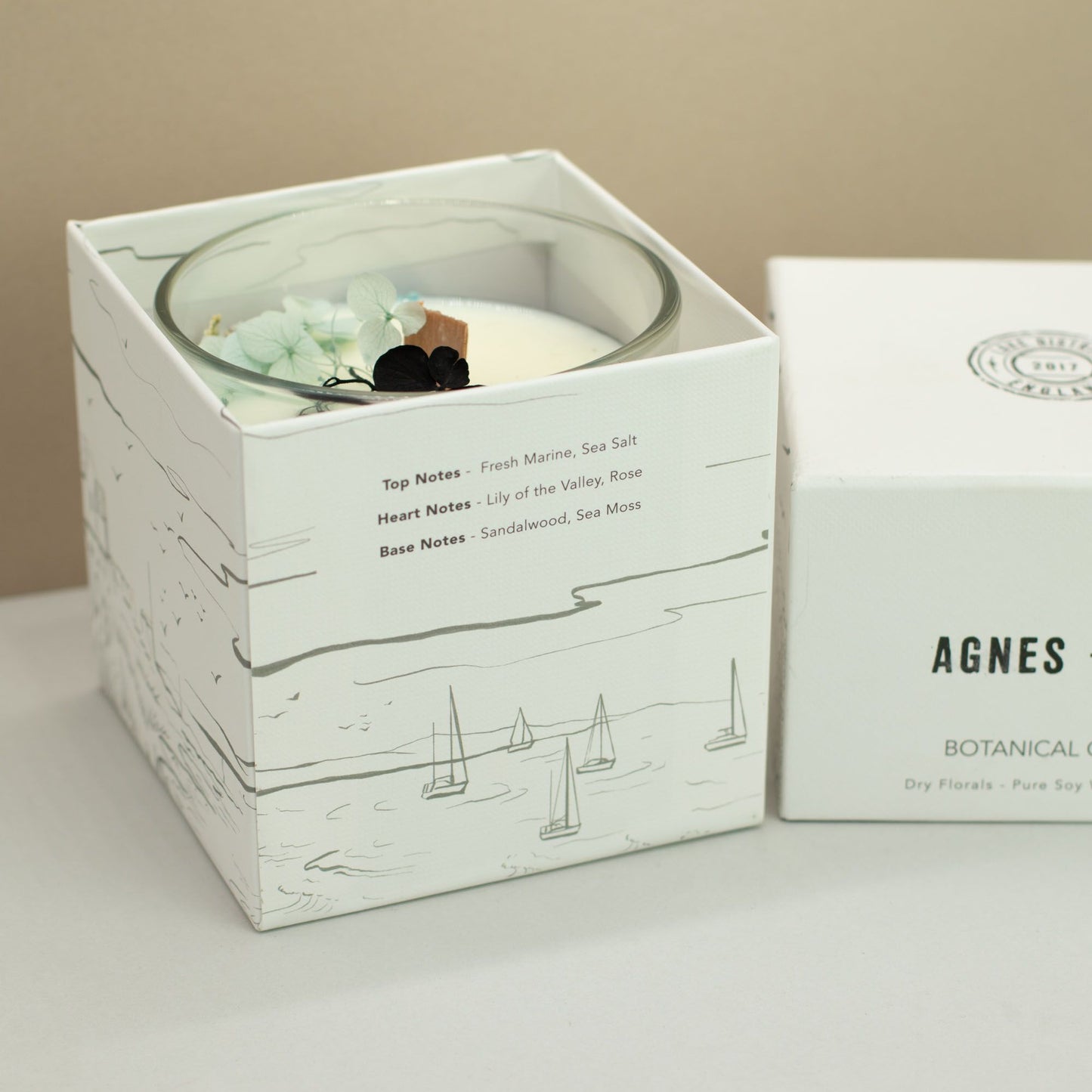 Agnes & Cat Botanical Soy Wax Candle - Seasalt & Moss
