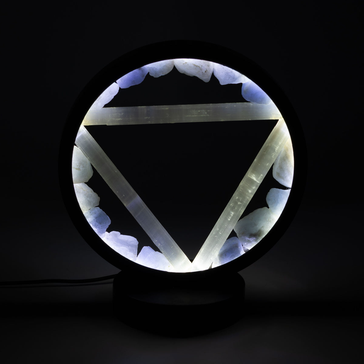 Gemstone Halo Lamp - Water - Aquamarine & Selenite