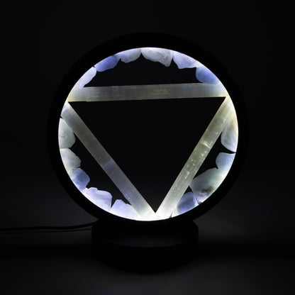 Gemstone Halo Lamp - Water - Aquamarine & Selenite