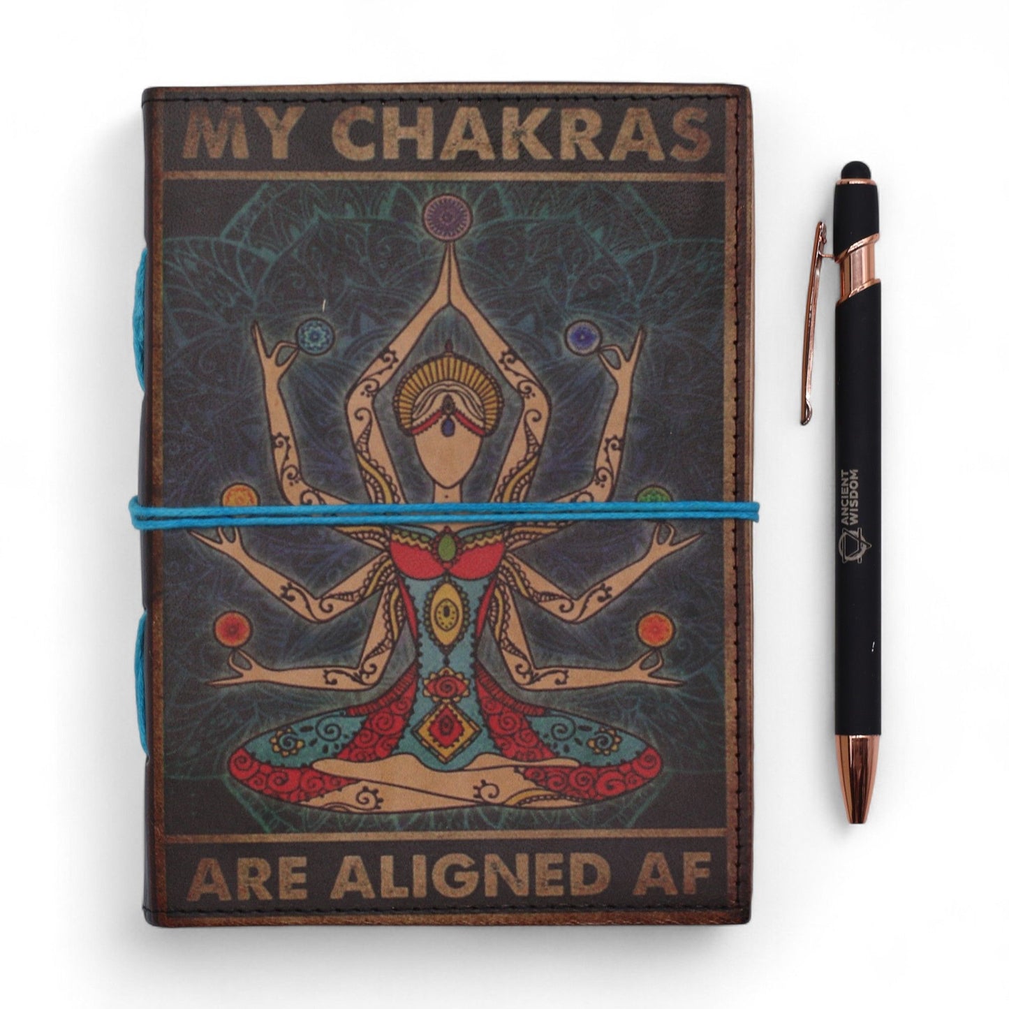 Leather Printed Notebook – My Chakras Are Aligned AF