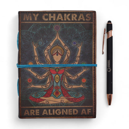 Leather Printed Notebook – My Chakras Are Aligned AF