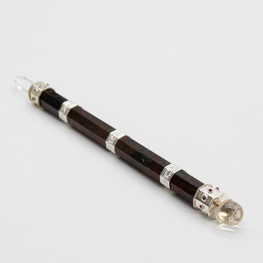Bloodroot Soverign Wand -Extra Long Fancy Jasper Magic- Crystal Ball top - 26cm