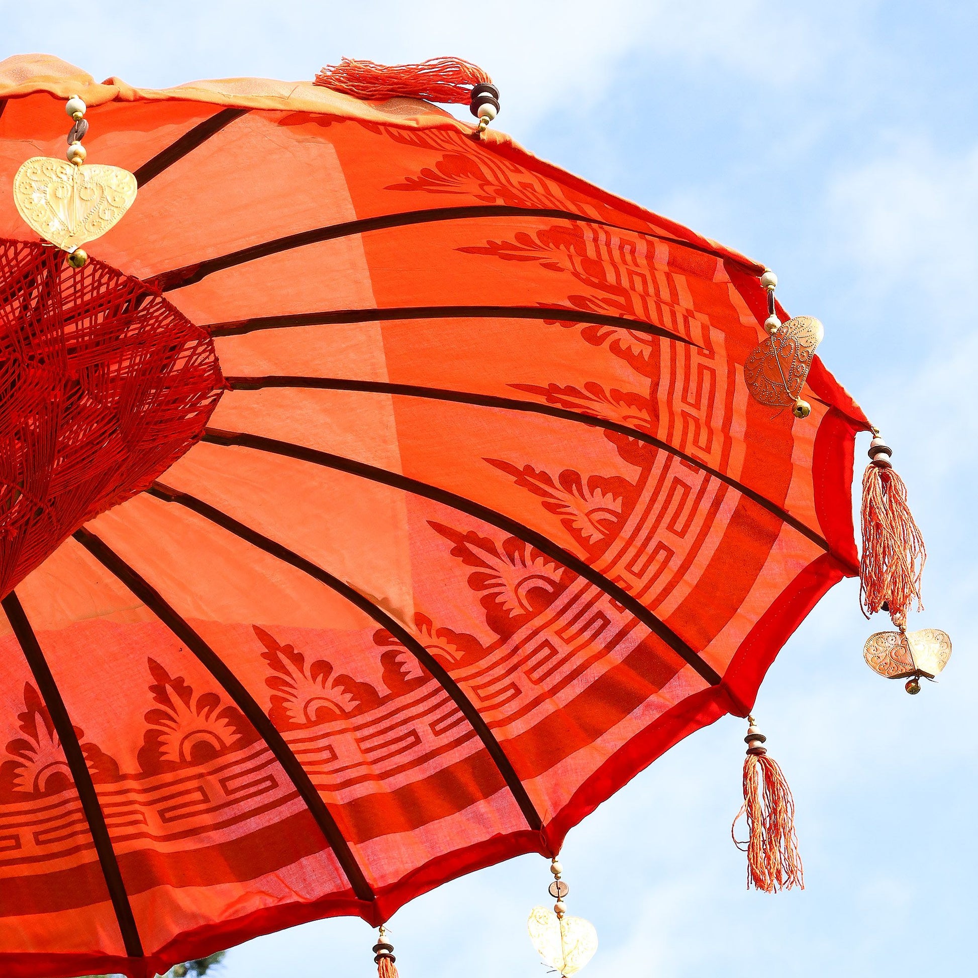 Bali Patio Parasol Garden Umbrella - Orange 1.5m