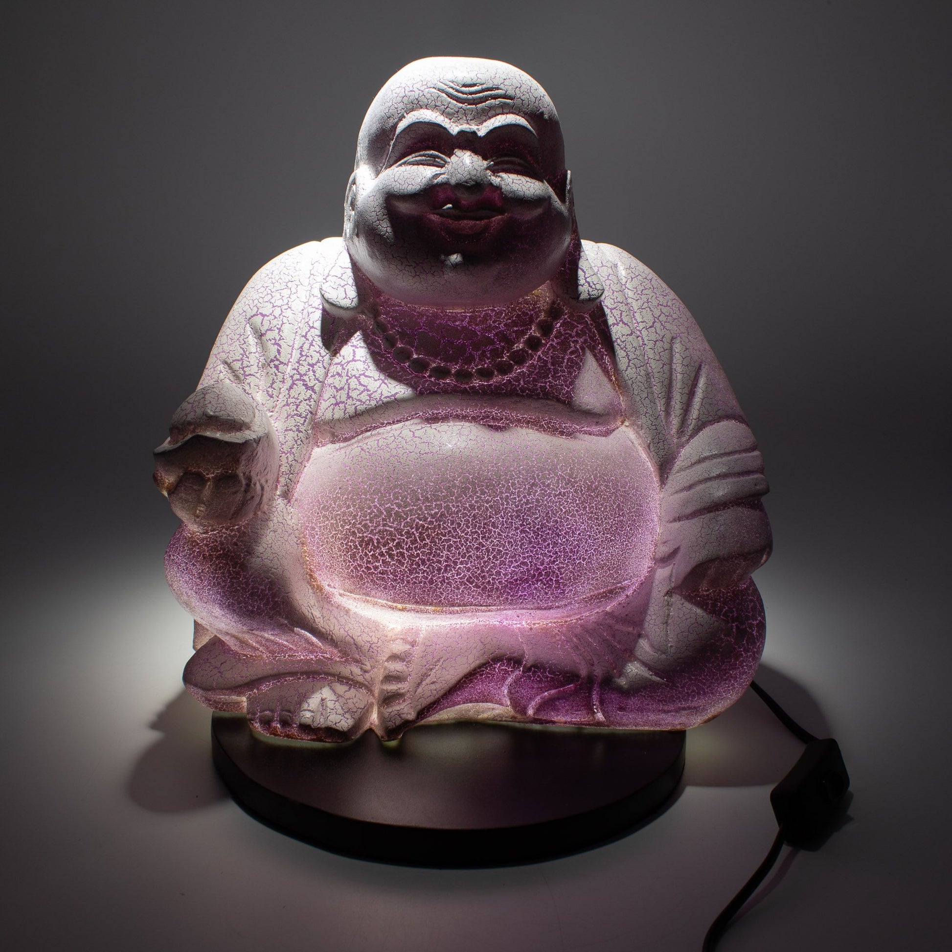 Lavender Laughing Buddha Lamp