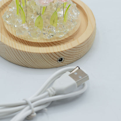 Floral Glow Garden Dome - 10 Pink Roses