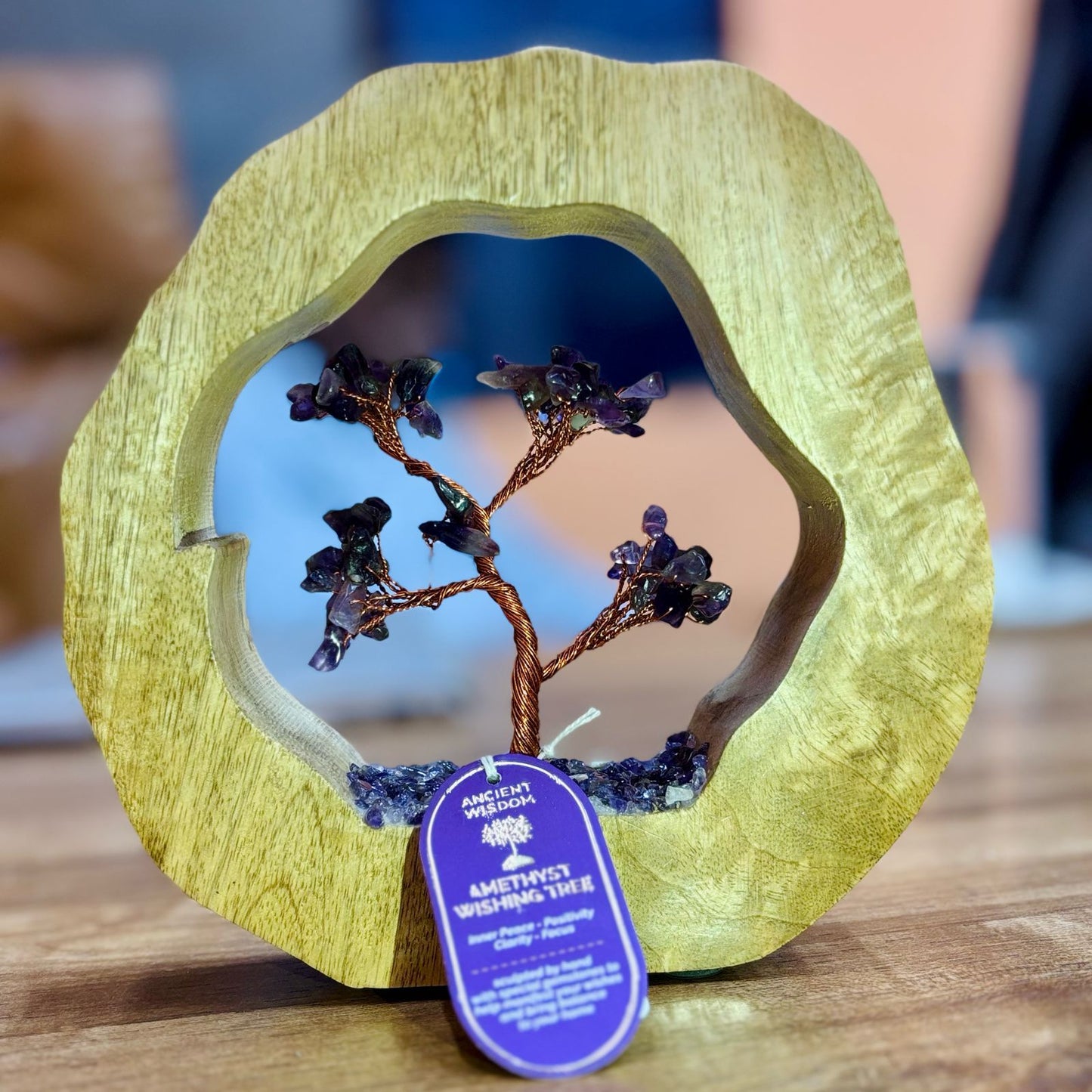 Gemstone Tree Garden - Mango Wood Ring - Amethyst