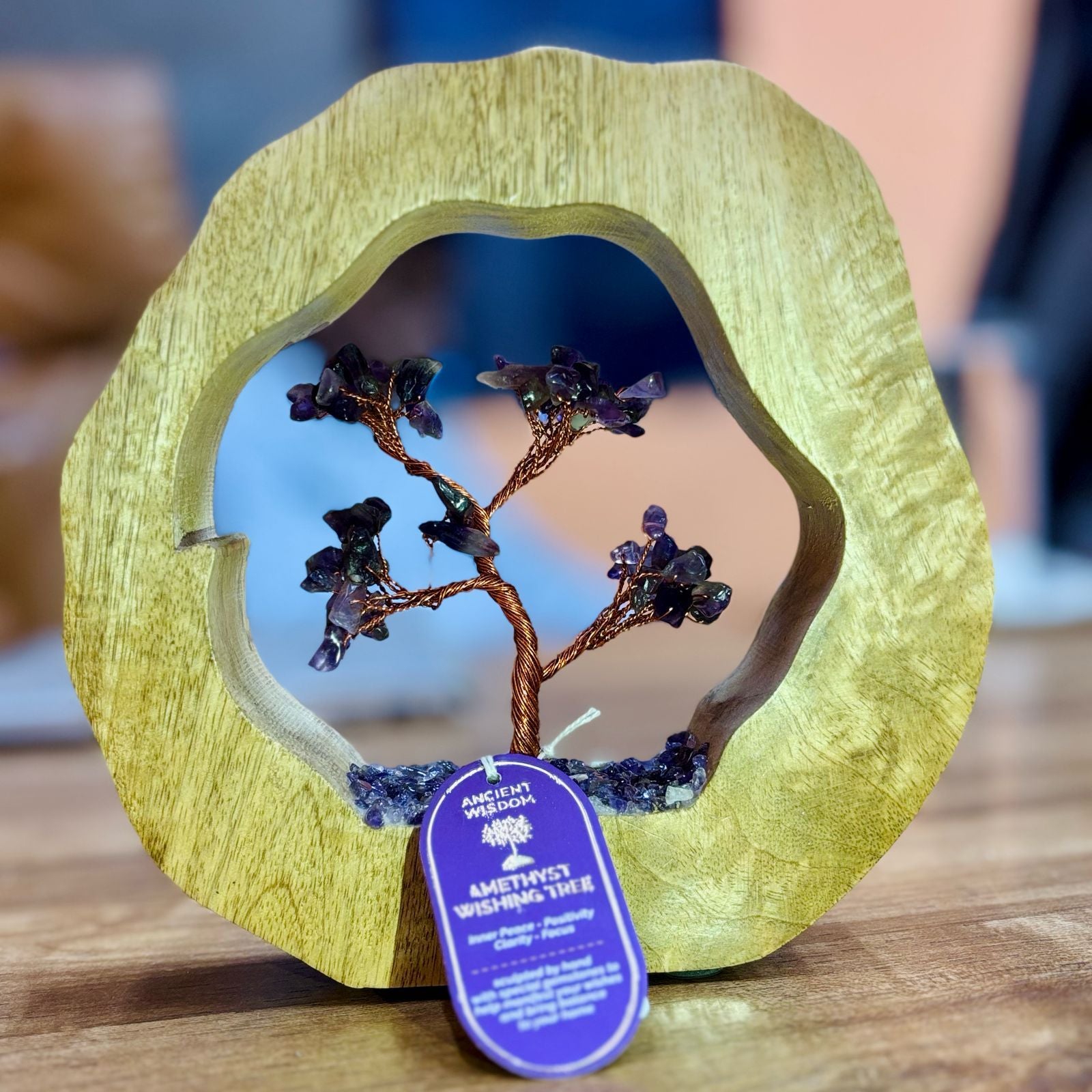 Gemstone Tree Garden - Mango Wood Ring - Amethyst