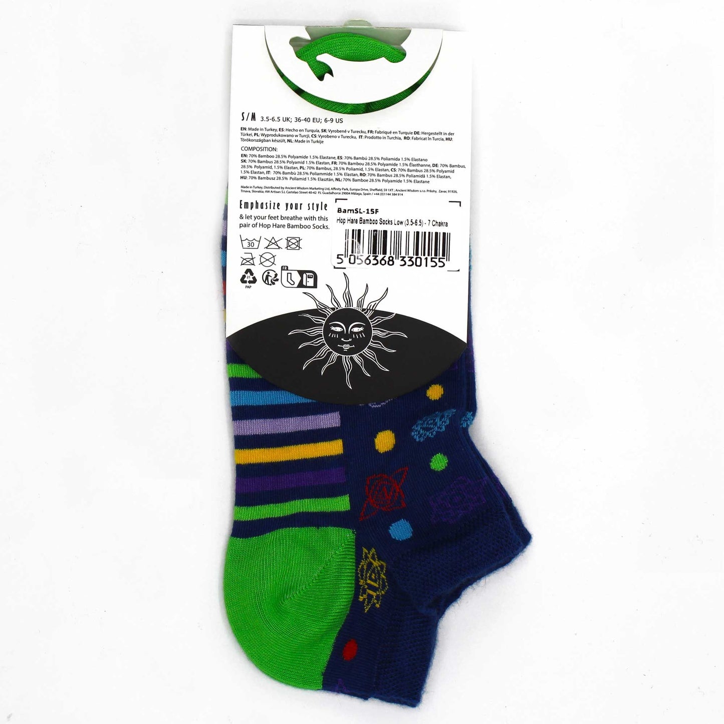 Hop Hare Bamboo Socks Low 7 Chakra