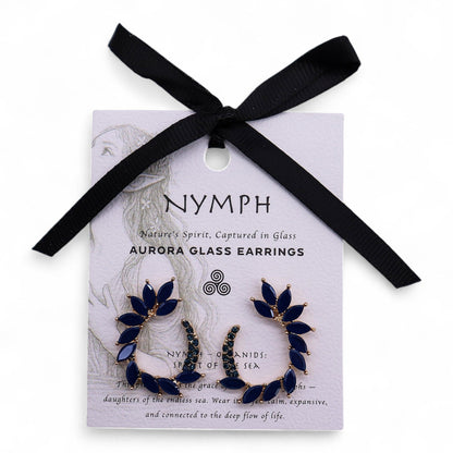Royal Blue - Vintage Glass - Loop - Earrings