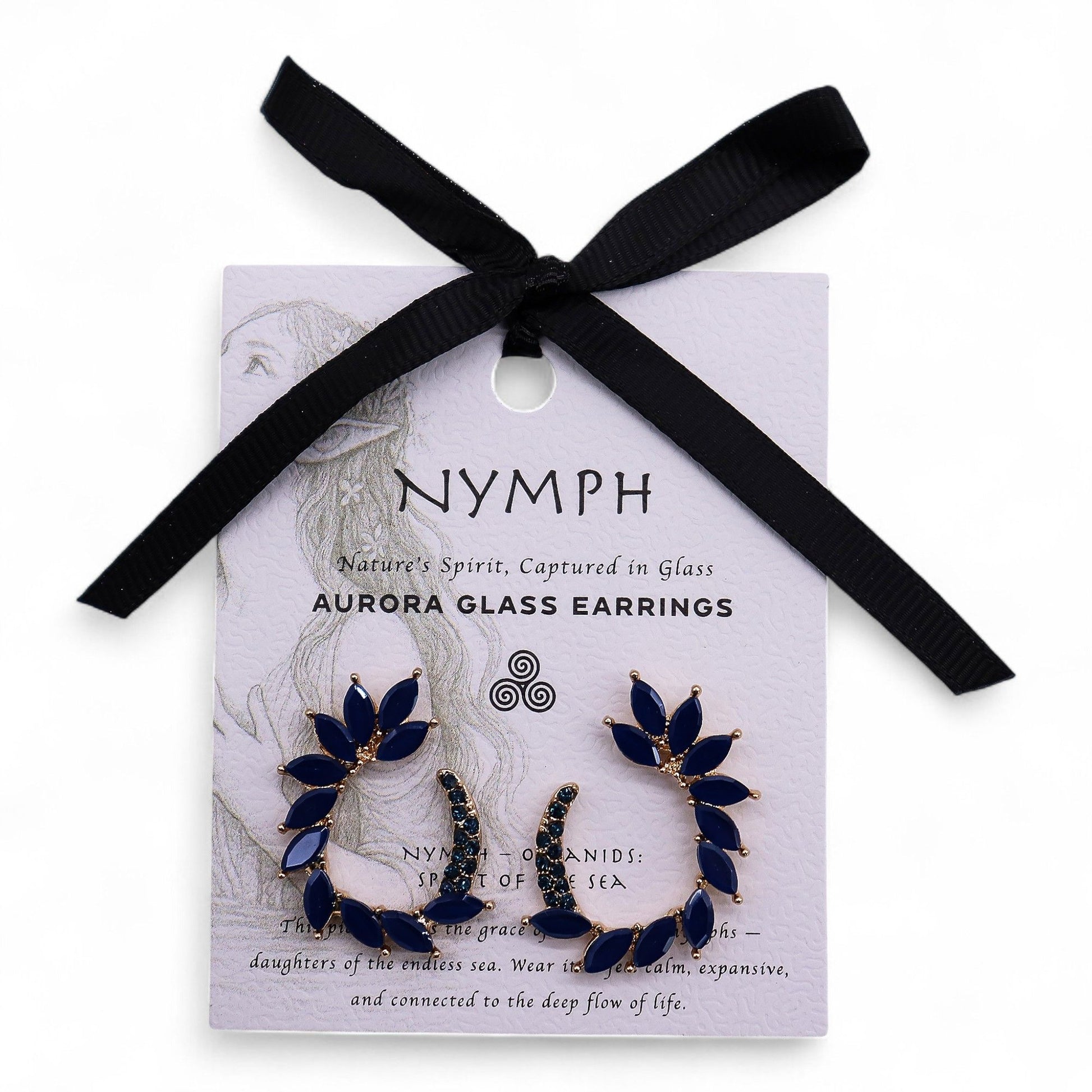 Royal Blue - Vintage Glass - Loop - Earrings