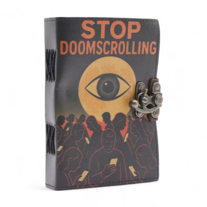 Leather Printed Notebook – Stop Doom Scrolling