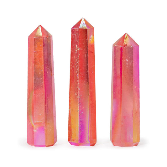Gemstone Obelisk Point - Aurura Crystal Quartz - Peach