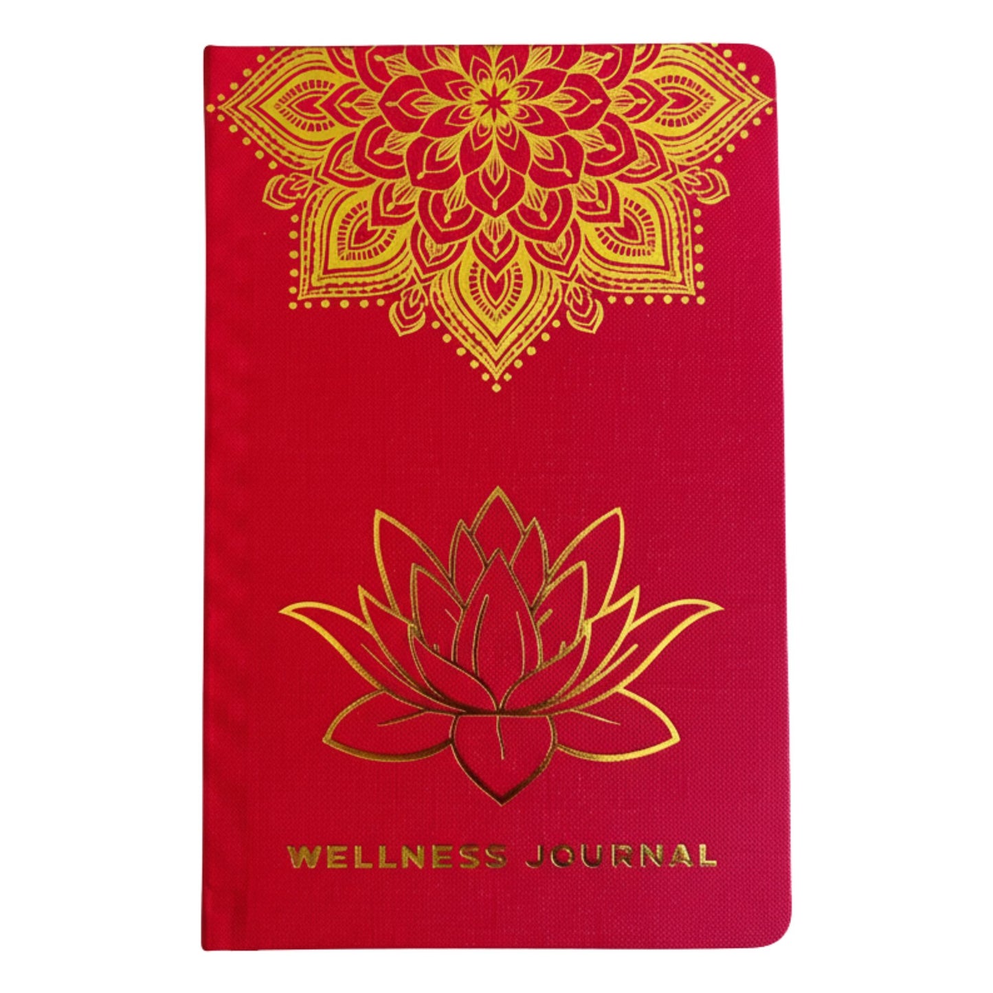 Wellness Journal - Red - Golden Mandala and Lotus