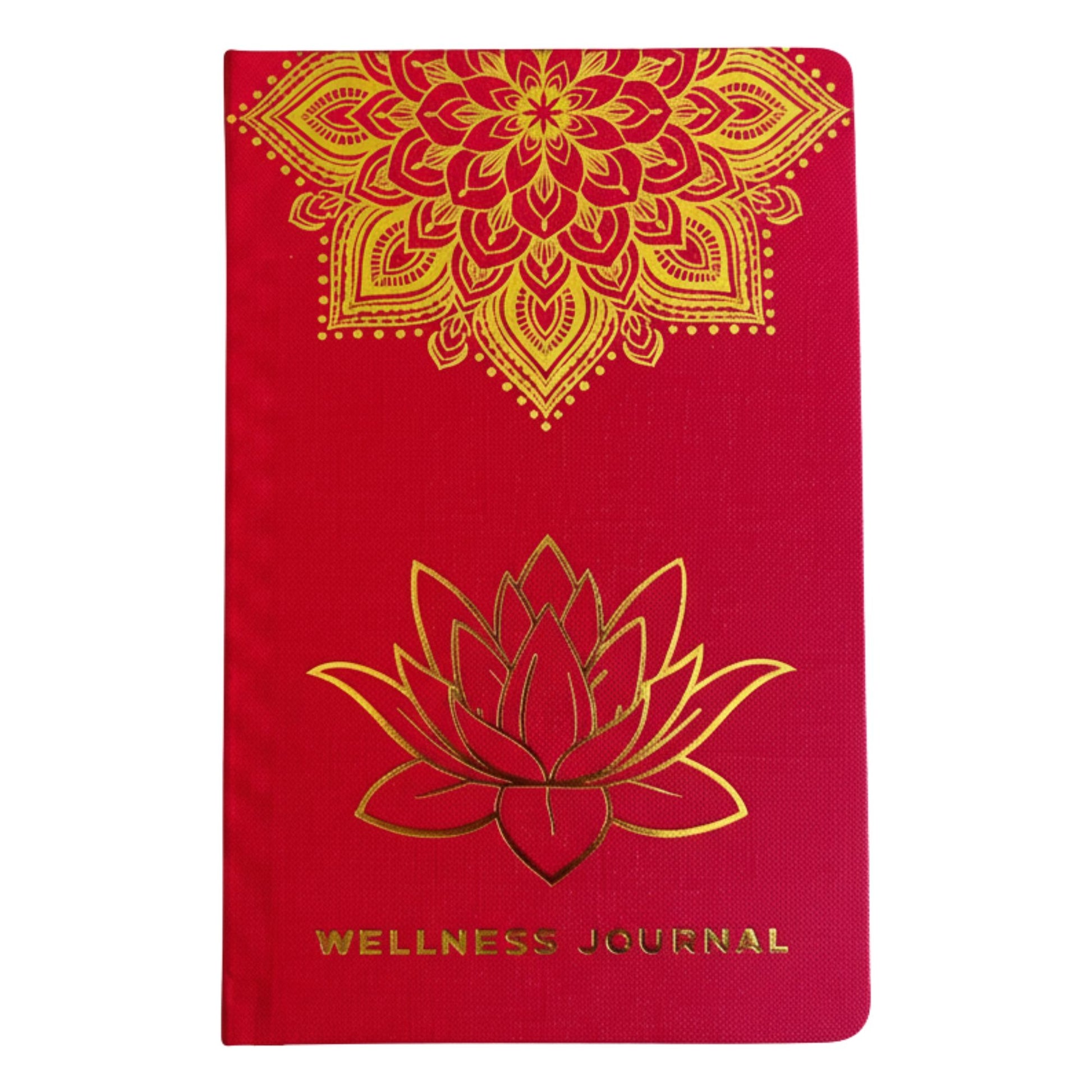 Wellness Journal - Red - Golden Mandala and Lotus