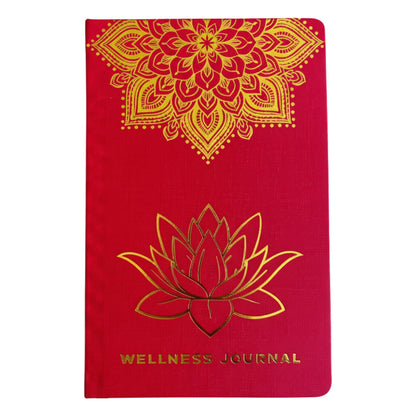 Wellness Journal - Red - Golden Mandala and Lotus