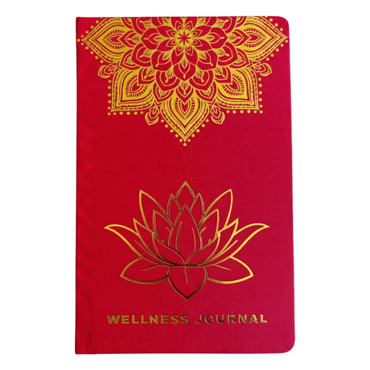 Wellness Journal - Red - Golden Mandala and Lotus