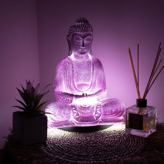 Lavender Meditation Buddha Lamp