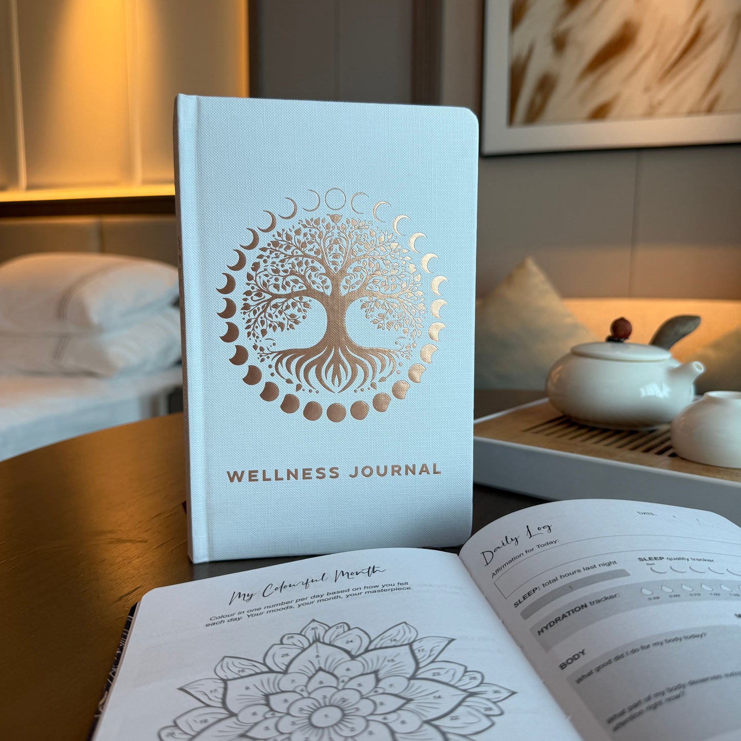 Wellness Journal - White - Rose Gold Tree of Life