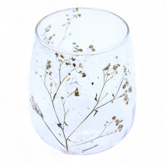 Natural Floral Glass - Vase Candle Holder - Margarita