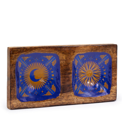 Hop Hare Enameled Double Trinket Tray - Sun & Moon