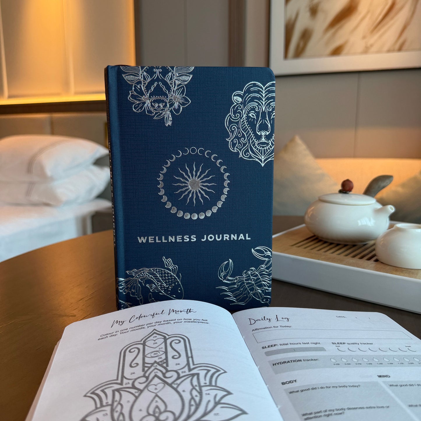 Wellness Journal - Silver Zodiac - Midnight Blue