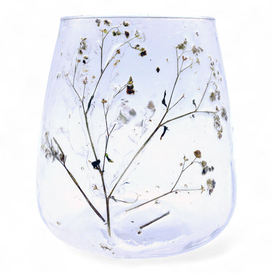 Natural Floral Glass - Vase Candle Holder - Margarita