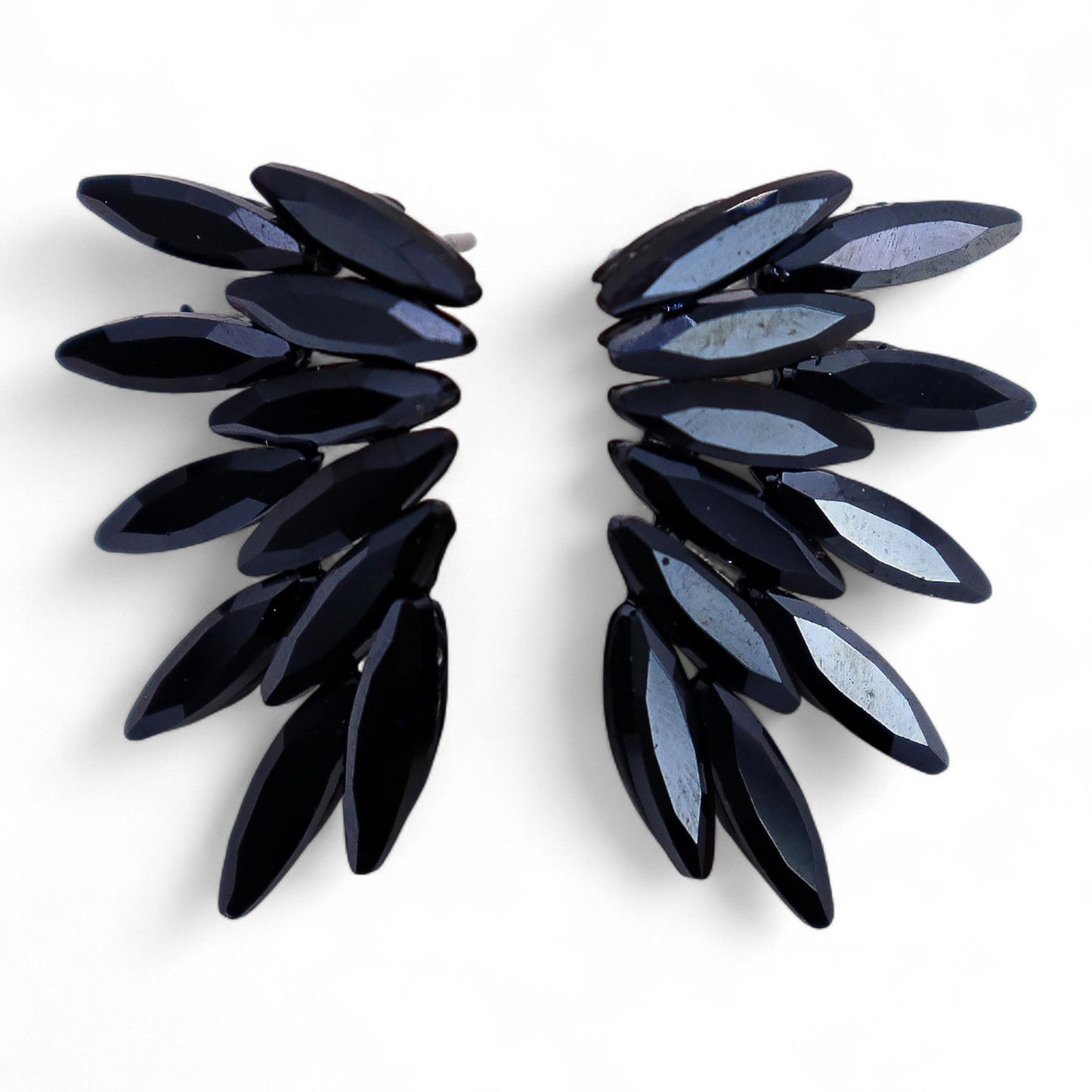 Jet Black - Vintage Glass - Faries - Earrings