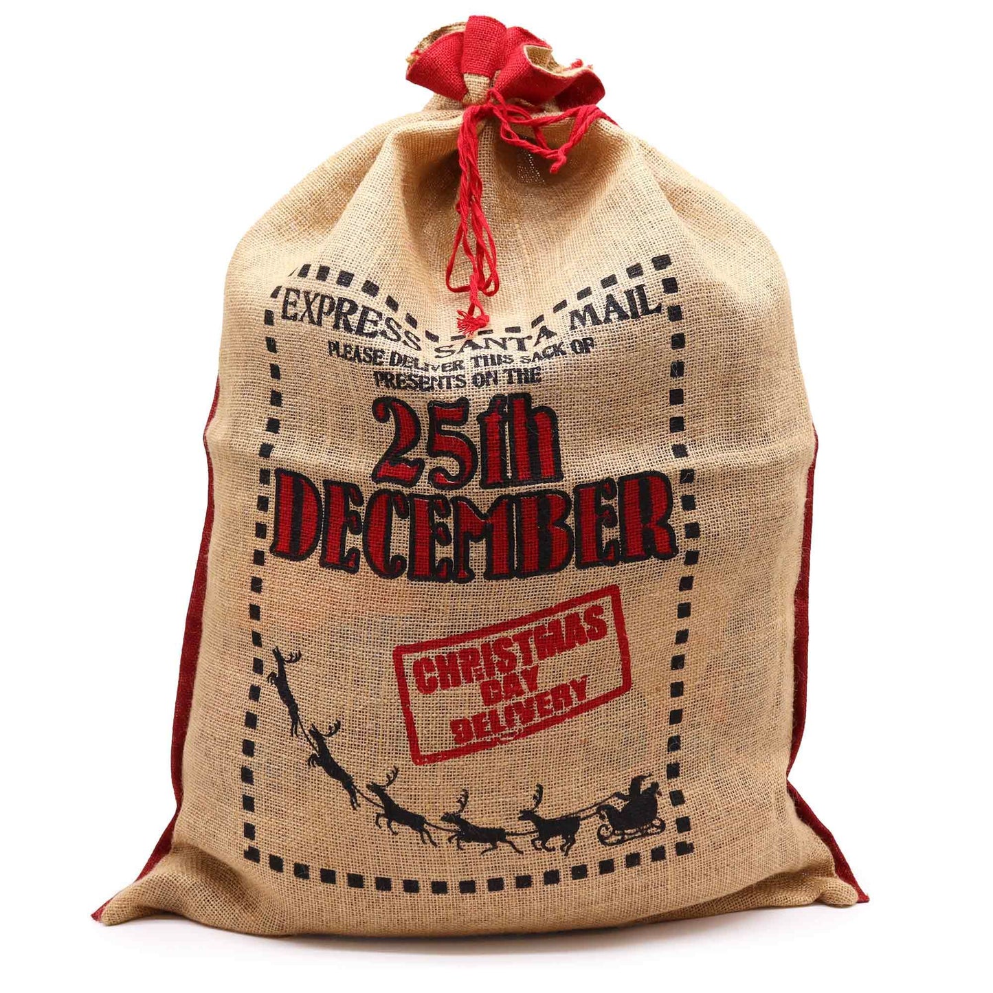 25th December Jute Santa Sack