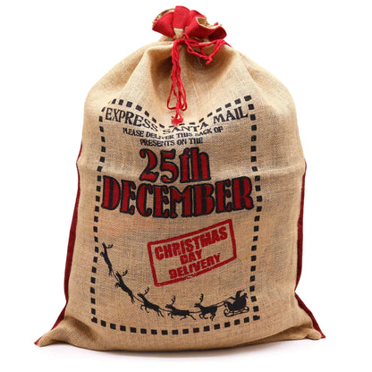 25th December Jute Santa Sack