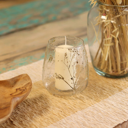 Natural Floral Glass - Vase Candle Holder - Margarita
