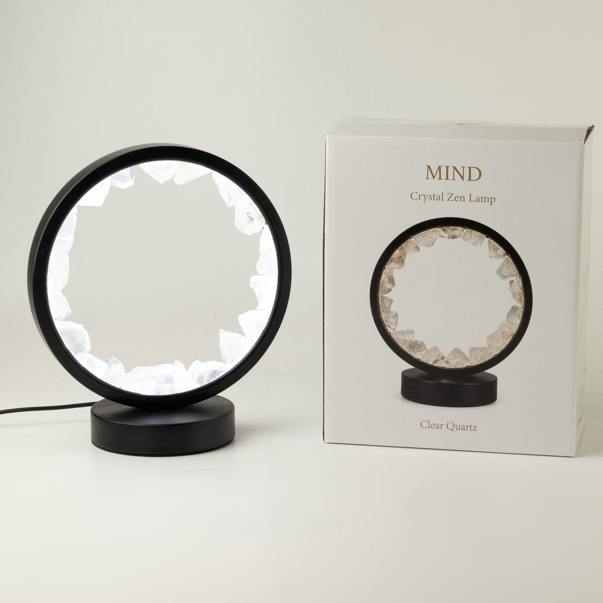 Gemstone Halo Lamp - Zen Mind - Clear Quartz