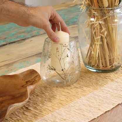 Natural Floral Glass - Vase Candle Holder - Margarita