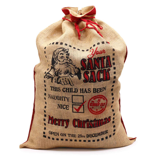This Child Has Been Nice Jute Santa Sack