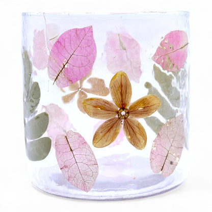 Natural Floral Glass - Straight Candle Holder - Primavera