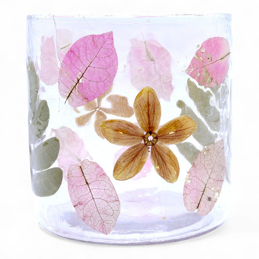 Natural Floral Glass - Straight Candle Holder - Primavera