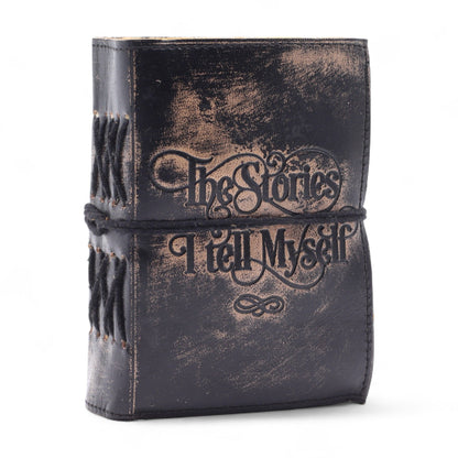 Fat Deckled Edge Leather Notebooks - The Stories I Tell Myself