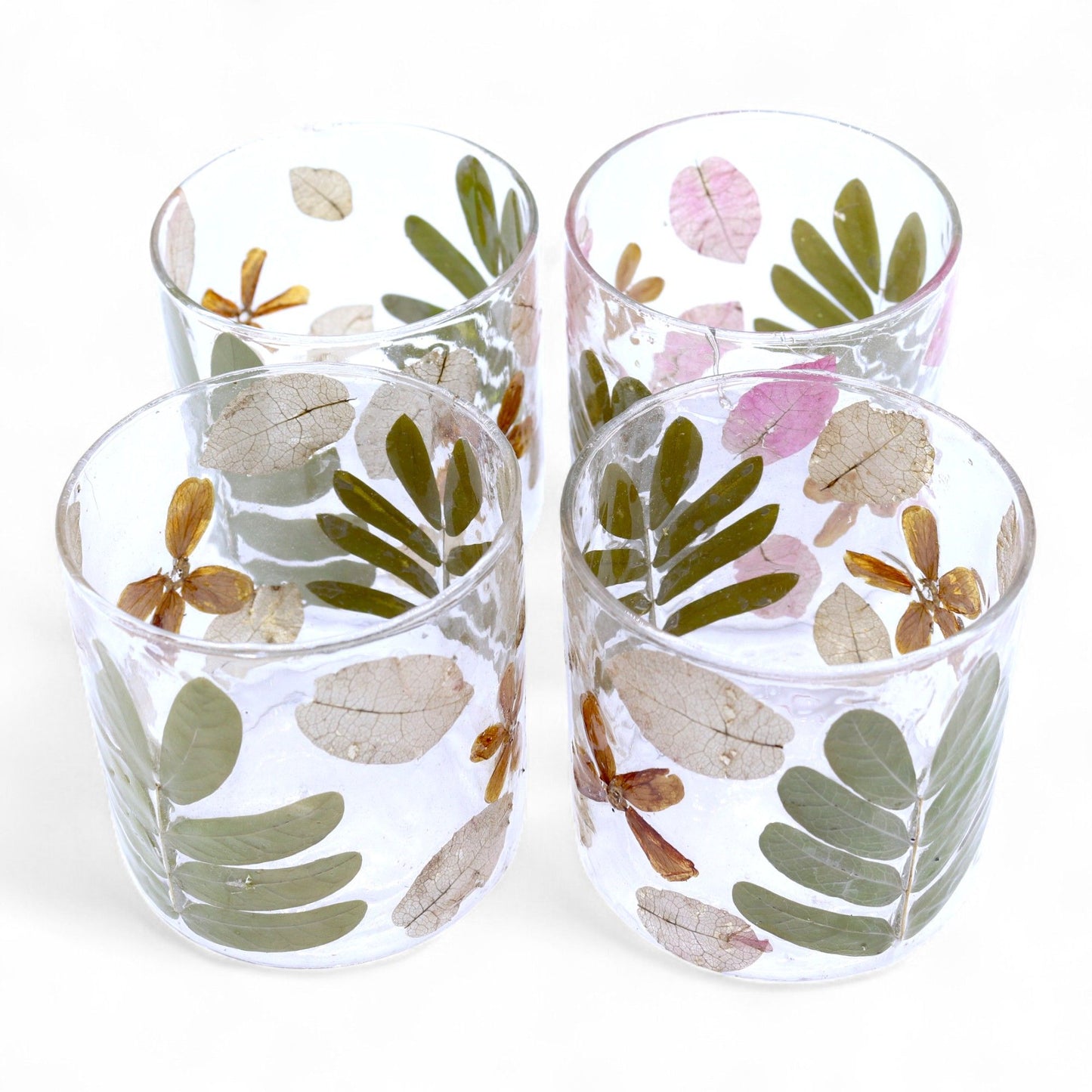 Natural Floral Glass - Straight Candle Holder - Primavera