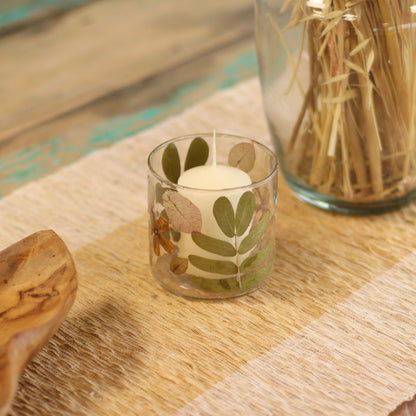 Natural Floral Glass - Straight Candle Holder - Primavera