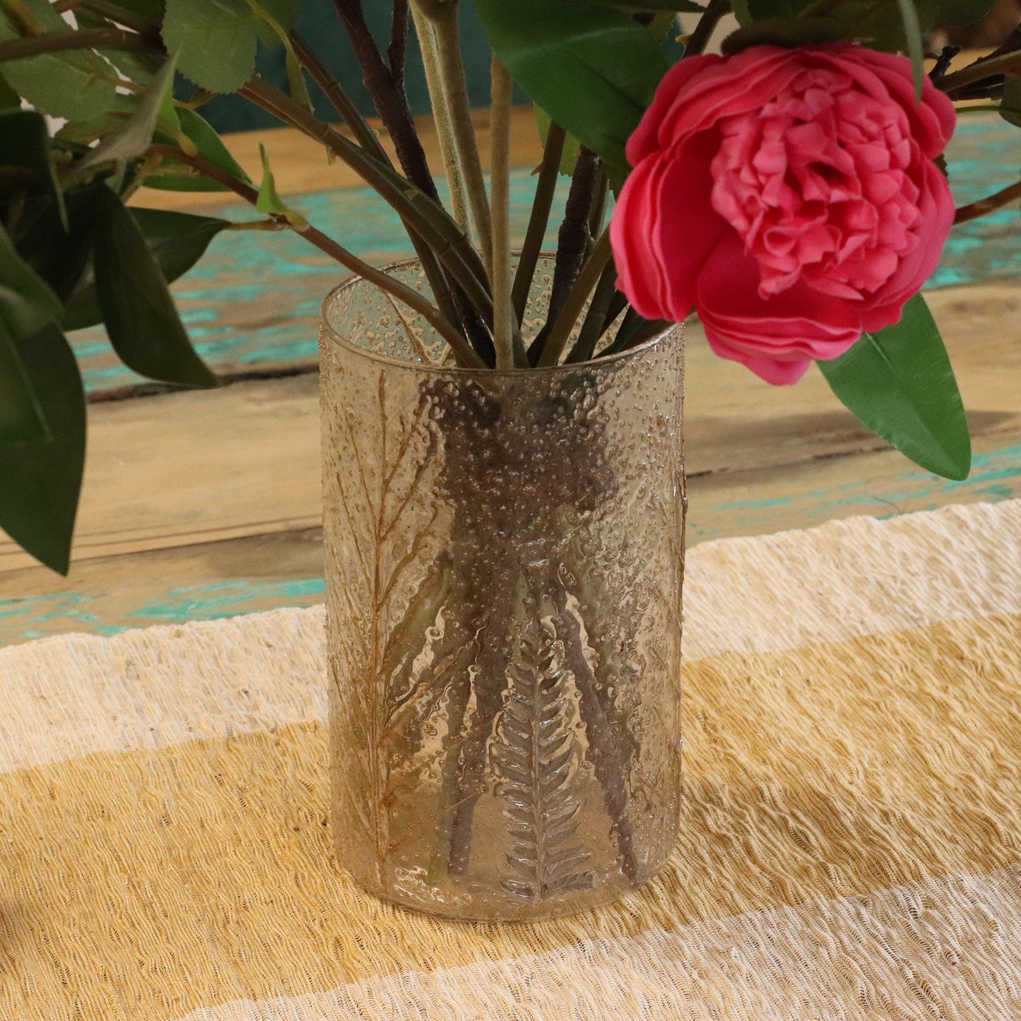 Natural Floral Glass - Tall Vase Candle Holder Primo